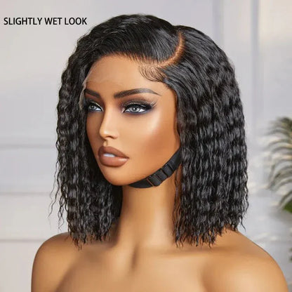 Chic Curly Bob Wigs Natural Black Human Hair