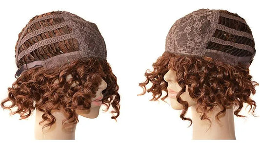 Women's Short Layered Cut Hairstyle Wavy Human Hair Capless Wigs