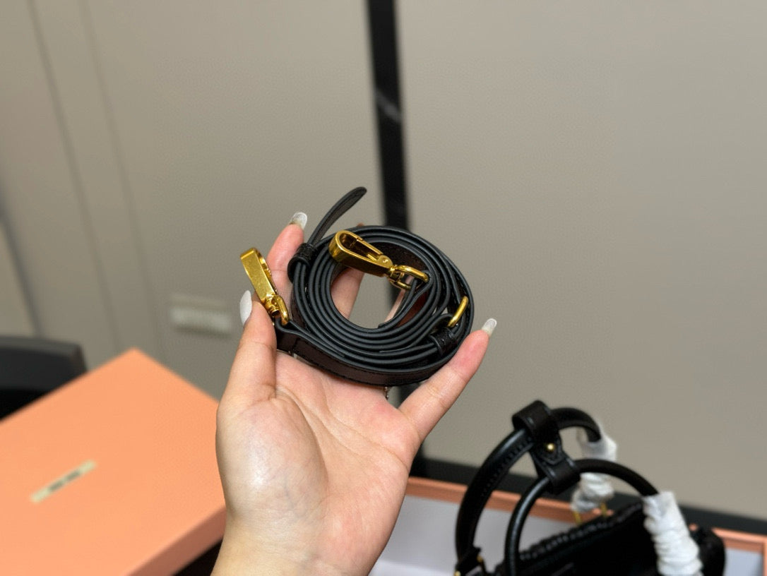 Miumiu Bowling Bag Tote Black Size 22x17cm