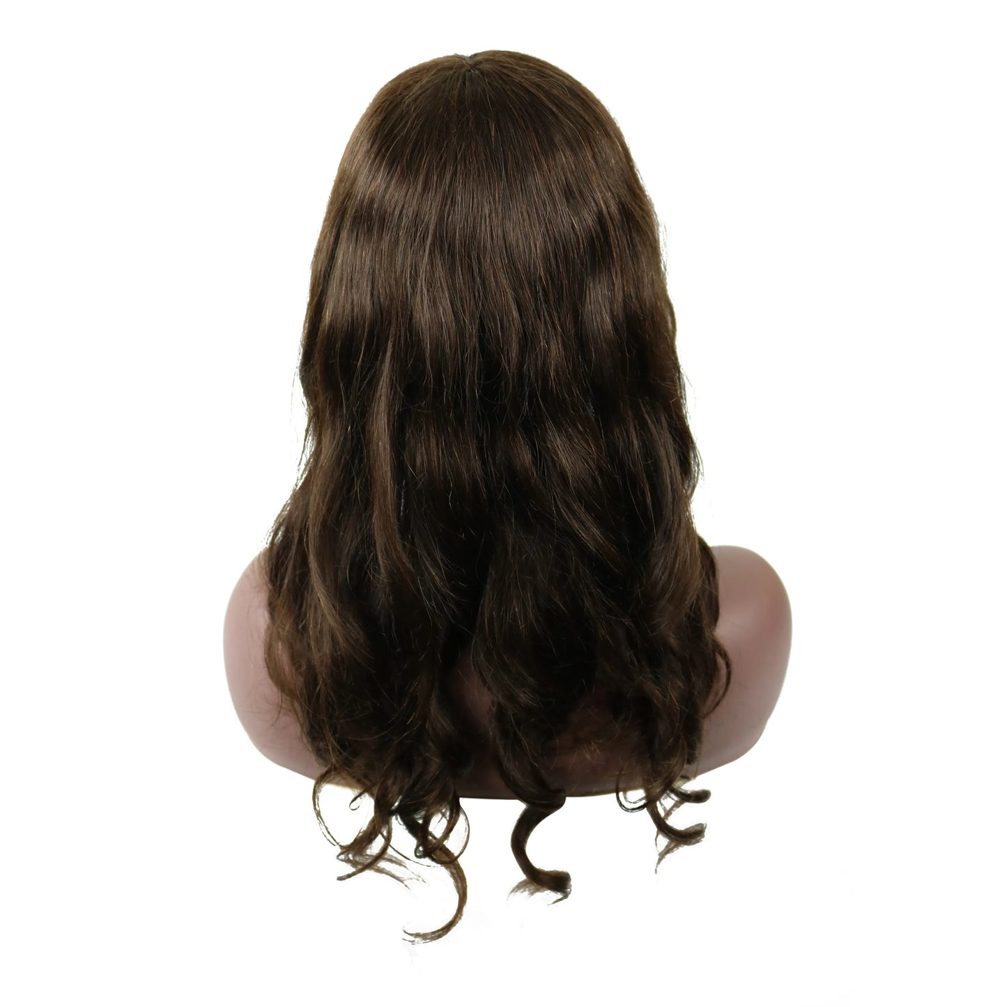 Natural Wave Capless Wig With Full Bangs 18 Inches 100% Human Hair Wig
