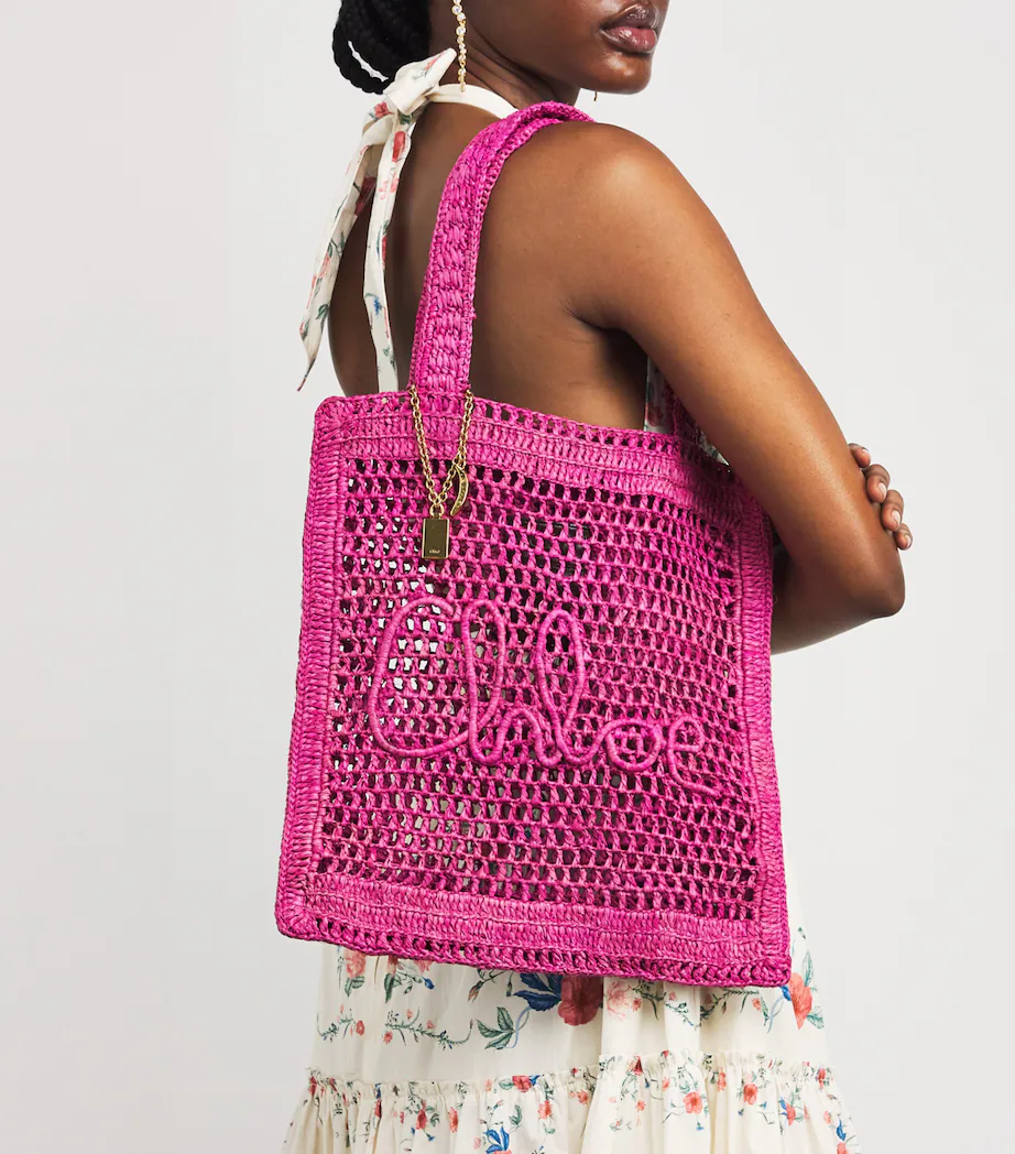 Chloé Summer Banana Tote Bag in Raffia