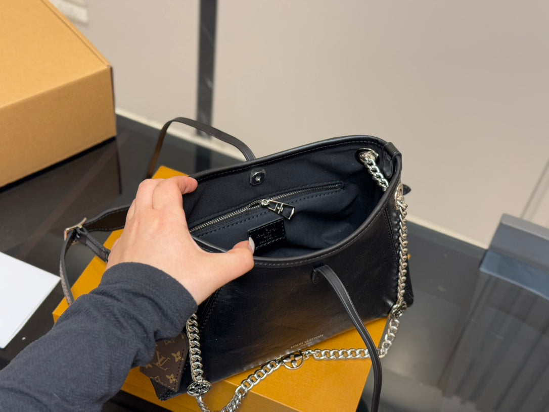 Louis Vuitton LV Carryall Chain Black Tote Bag