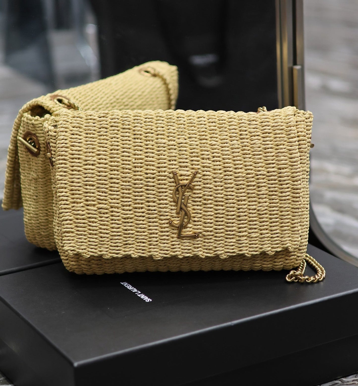 YSL Kate In Raffia - 28.5×20×6cm