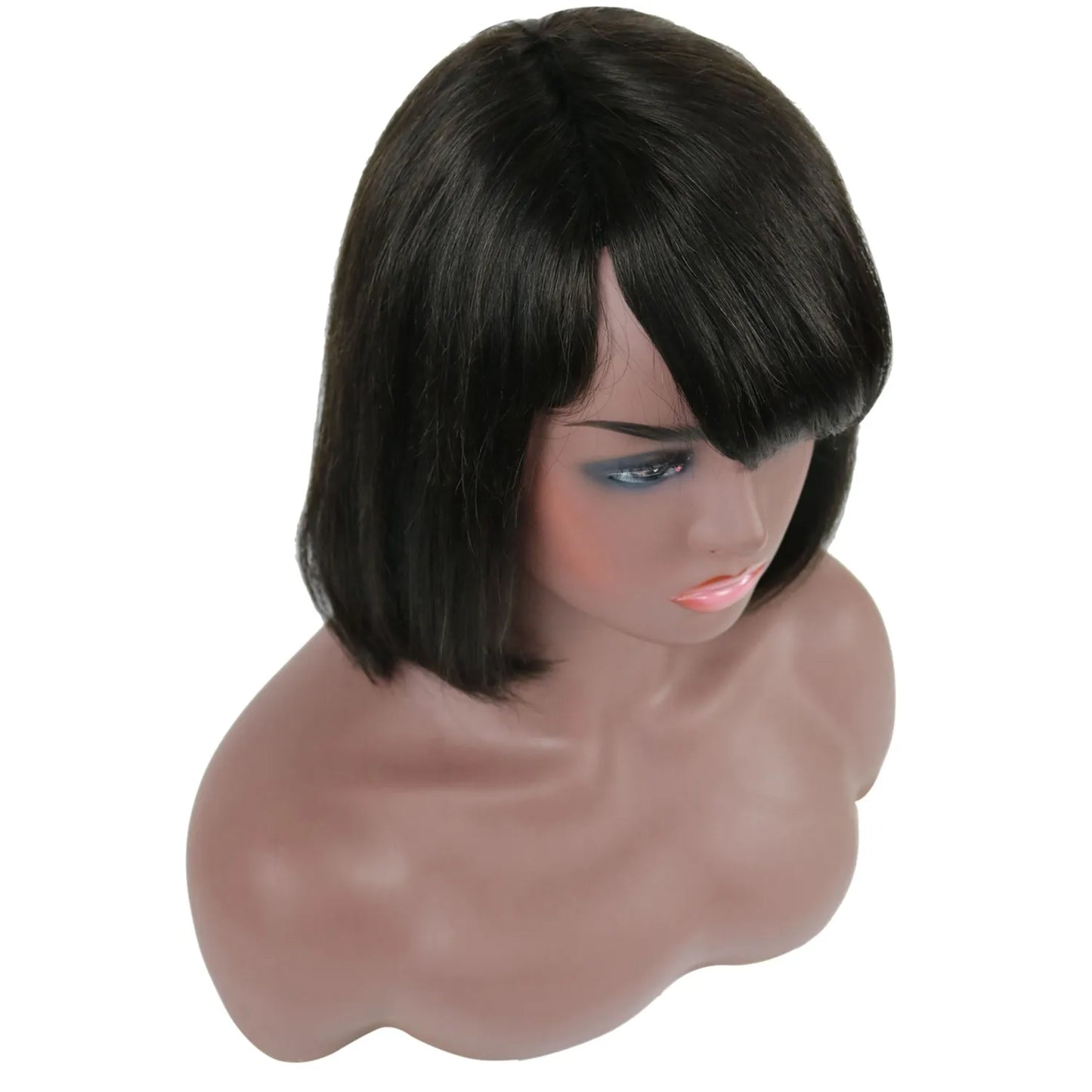 Taraji Henson Short Straight Bob Hair Style Human Hair Capless Wigs 10 Inches