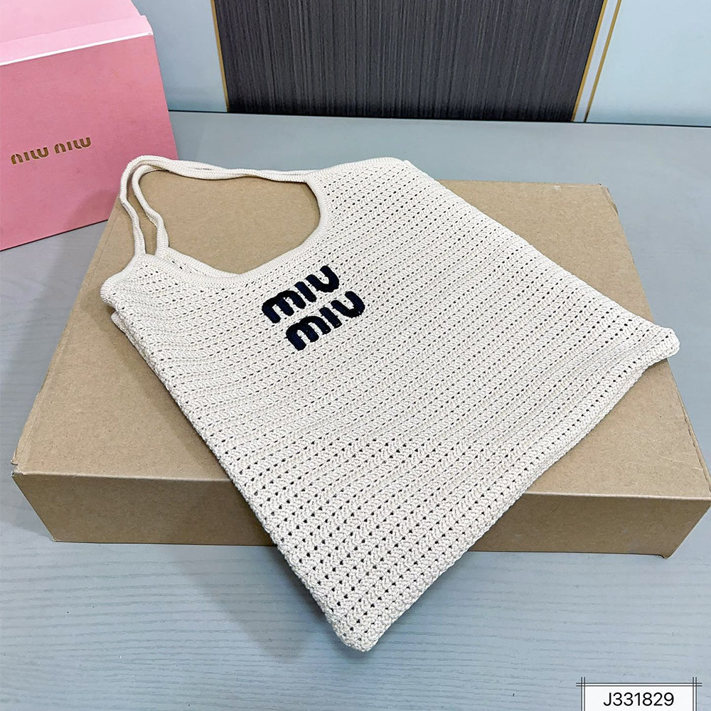 MIUMIU Woven Tote Bag 35x31cm