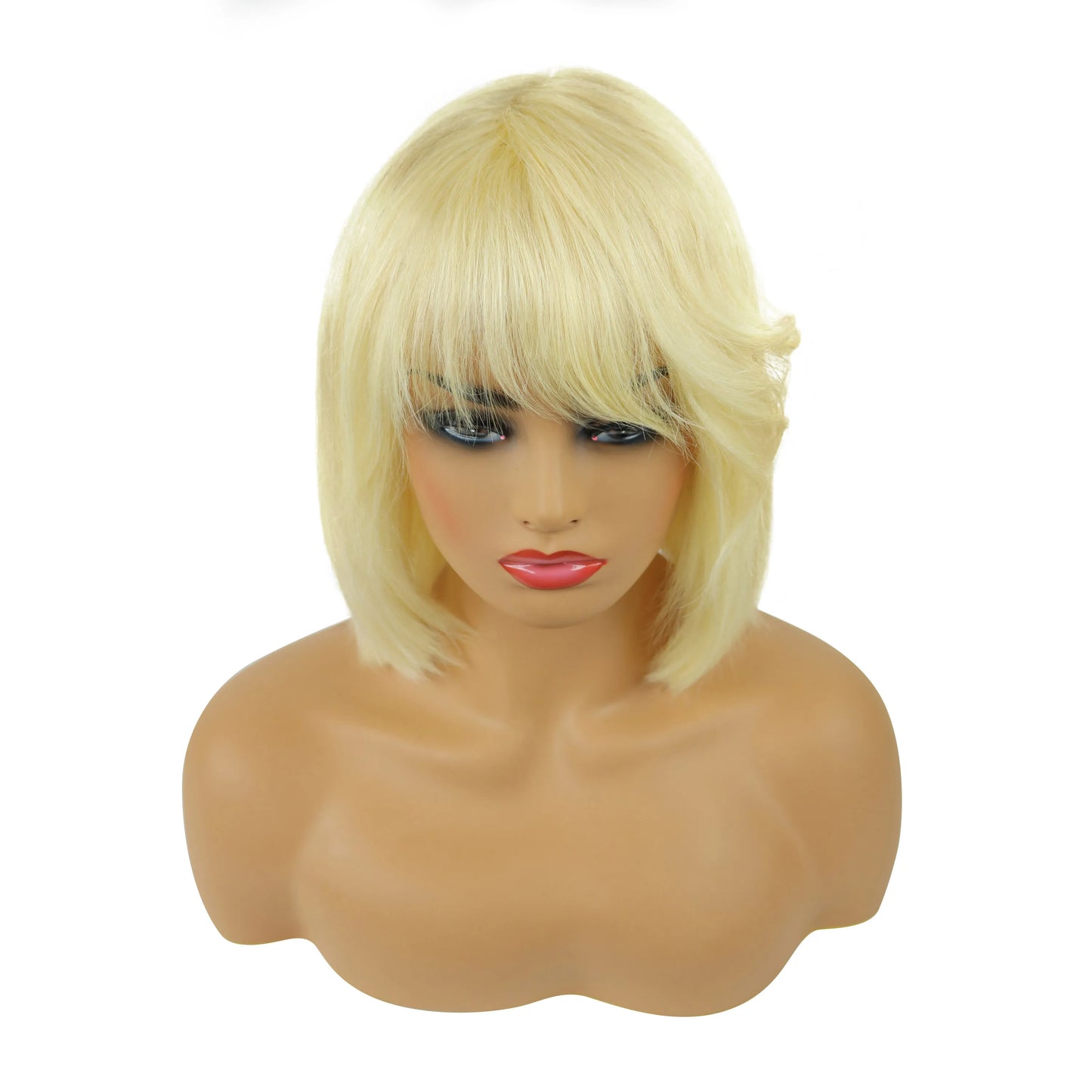 Short Natural Elegant Bob Straight Human Hair Capless Women Wig 10 Inches