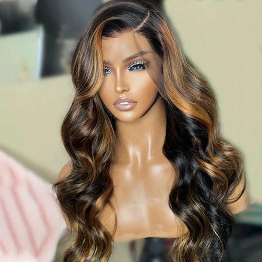 Highlight Honey Blonde Loose Wave Long Wigs