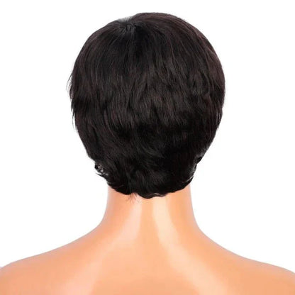 Short Pixie Cut Human Hair with Bangs
